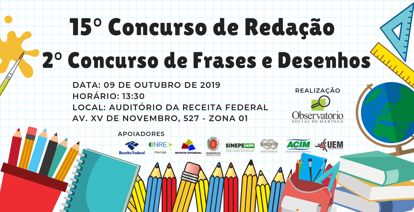 Arquivos Concurso de Frases e Desenhos 2019 - Observatório Social de  Maringá - SER